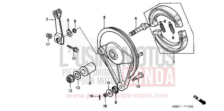 REAR BRAKE PANEL for CA125 REBEL BARBADOS BLUE (B134) from 1997